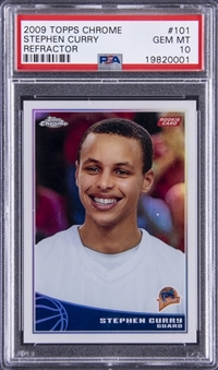 2009-10 Topps Chrome Refractor #101 Stephen Curry Rookie Card (#167/500) - PSA GEM MT 10